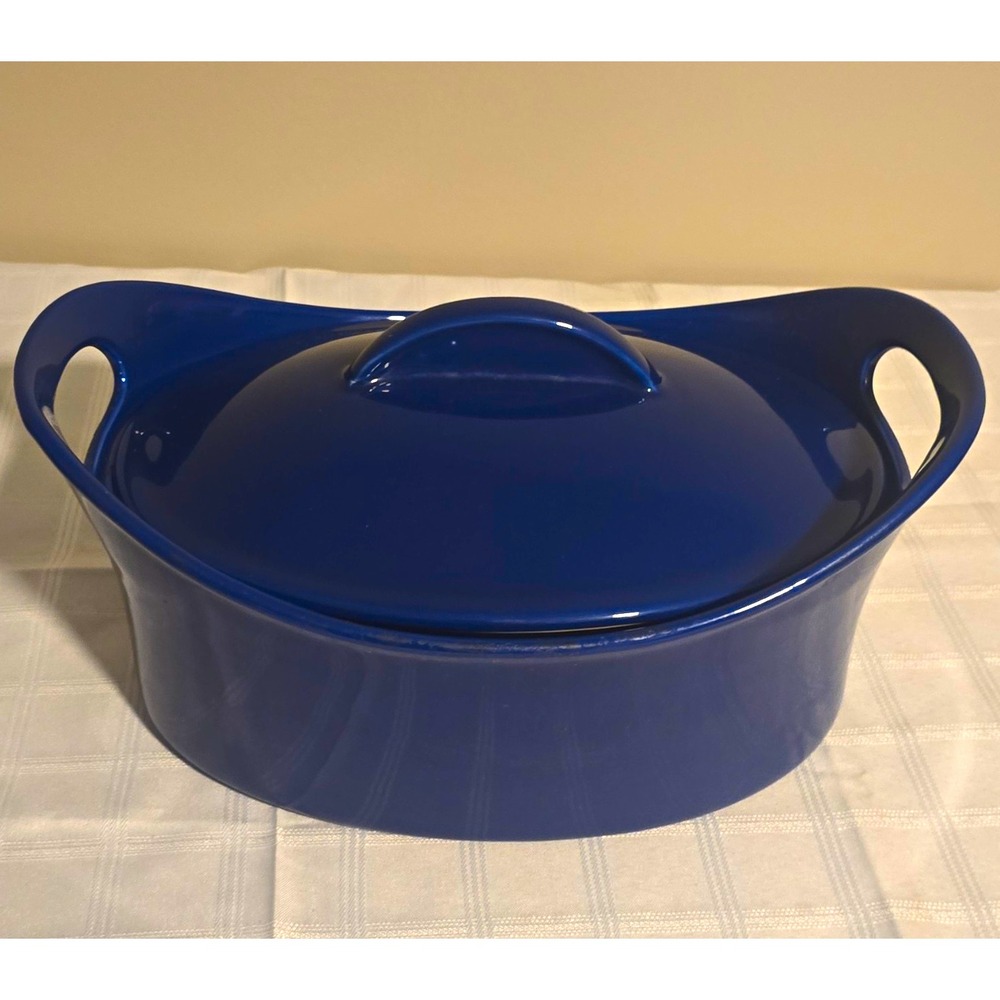 Rachael Ray 4.25 qt Oval Blue Ceramic Casserole Dish